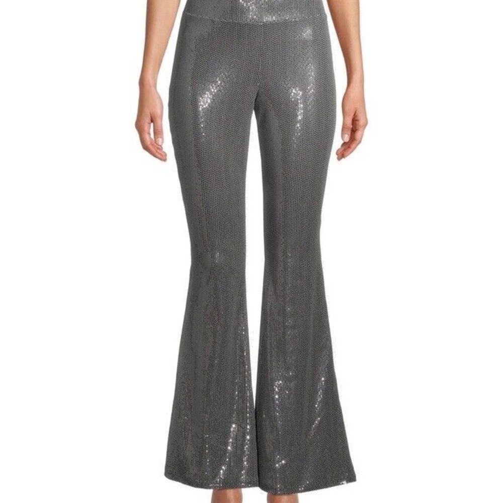 No Boundaries Silver Sequin Bellbottom Pants